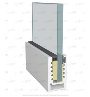 SD 08 Continuous Profile System Aluminum Glass Railing Base Profile for Balcony and Staircase, Indoor and Outdoor Top Mount Design, Durable Finish, Easy Installation for Modern Projects 